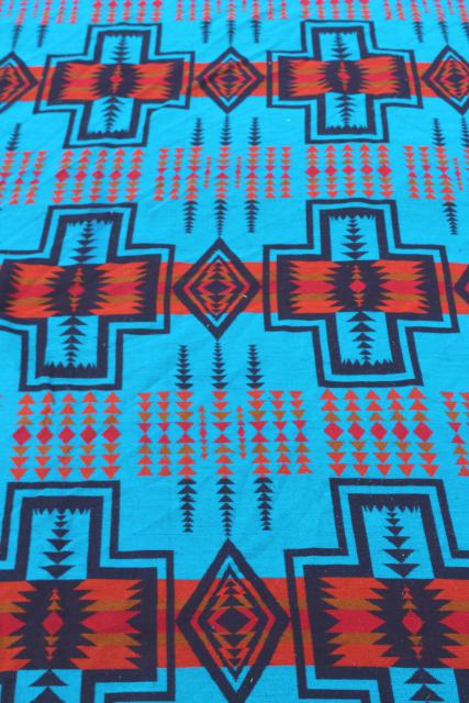 photo of soft vintage camp blanket, Chief Joseph pattern Indian blanket Pendleton wool? #11