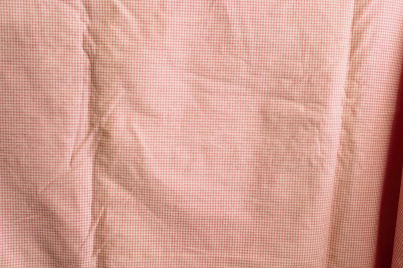 photo of soft vintage cotton queen size comforter covers, pink & white mini checked gingham print fabric #4