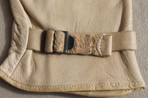 photo of soft vintage deerskin leather chopper mittens for farmer, woodsman, hunter #5