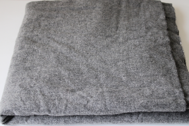 photo of soft vintage wool fabric, charcoal grey heather fabric for work shirt jacket lining, hooked rugs #1