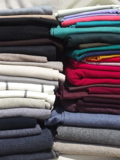 photo of soft wool fabric for penny rugs or hooked rugmaking, huge 36 lbs lot!  #1
