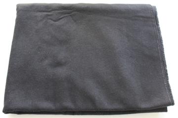 catalog photo of solid black wool or blend fabric, vintage material for sewing, crafts, rugmaking