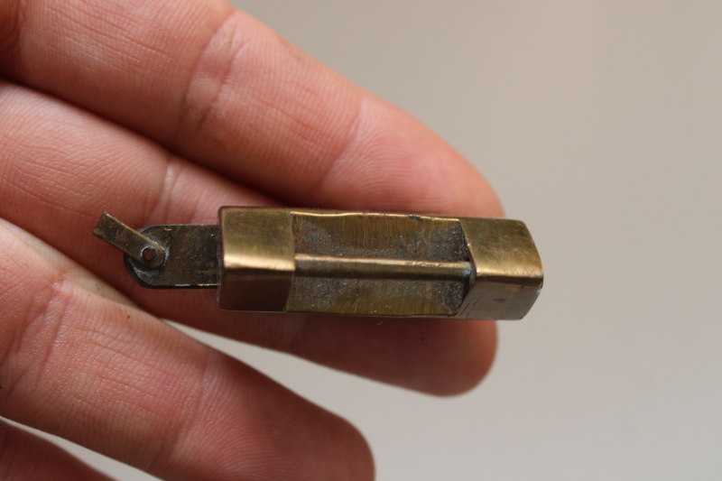 photo of solid brass Chinese puzzle lock, small padlock size  #3