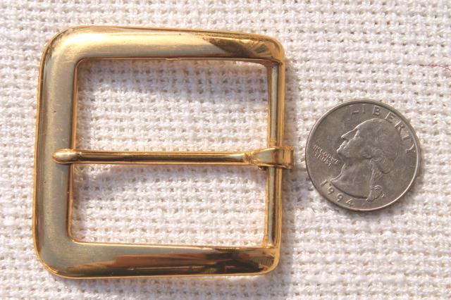 photo of solid brass belt buckles, new old stock craft supplies lot for leatherworking etc. #3