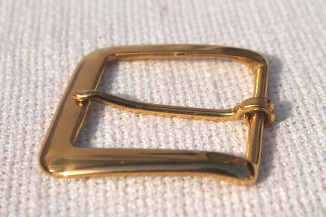photo of solid brass belt buckles, new old stock craft supplies lot for leatherworking etc. #4