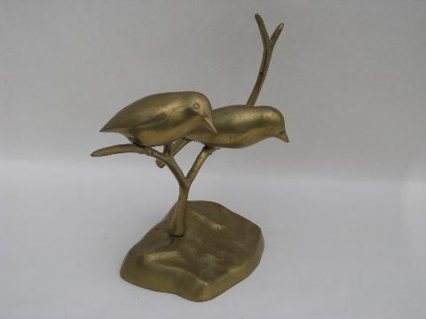 photo of solid brass birds in brass branches, large tree of life #2