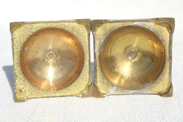 photo of solid brass candlesticks, pair of vintage candle holders w/ classic spindle shape #5