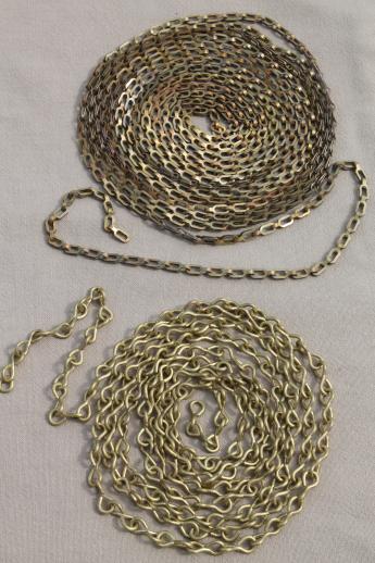 photo of solid brass chain, lot of 20 feet of brass plumber or safety chain with flat or wire links #1