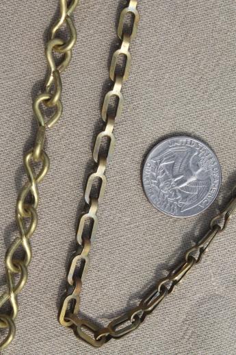 photo of solid brass chain, lot of 20 feet of brass plumber or safety chain with flat or wire links #2