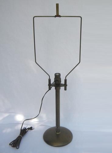 photo of solid brass, early industrial vintage, adjustable work table lamp #1