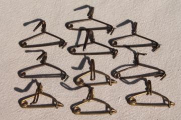 catalog photo of solid brass hanger pins, tag / label holders, vintage industrial office supplies