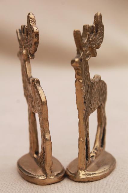 photo of solid brass miniature deer, Dept 56 Christmas holiday reindeer ornaments #4