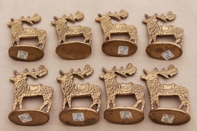 photo of solid brass miniature deer, Dept 56 Christmas holiday reindeer ornaments #5