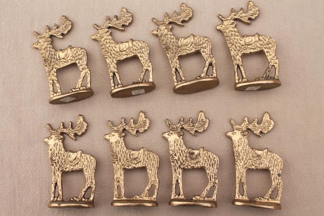 photo of solid brass miniature deer, Dept 56 Christmas holiday reindeer ornaments #6