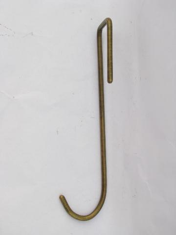 photo of solid brass over the door coat hook or wreath hanger, architectural hardware #2