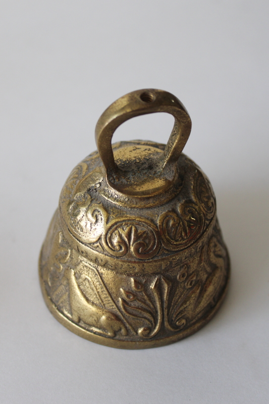 photo of solid brass sanctuary bell pelican, lamb, eagle, lion icons, old monastery bell  #6