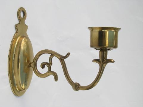 photo of solid brass wall sconces for candles, candle sconce pair #2