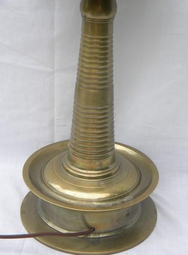 photo of solid cast brass vintage table or banquet lamp 30 inch tall and very heavy #3