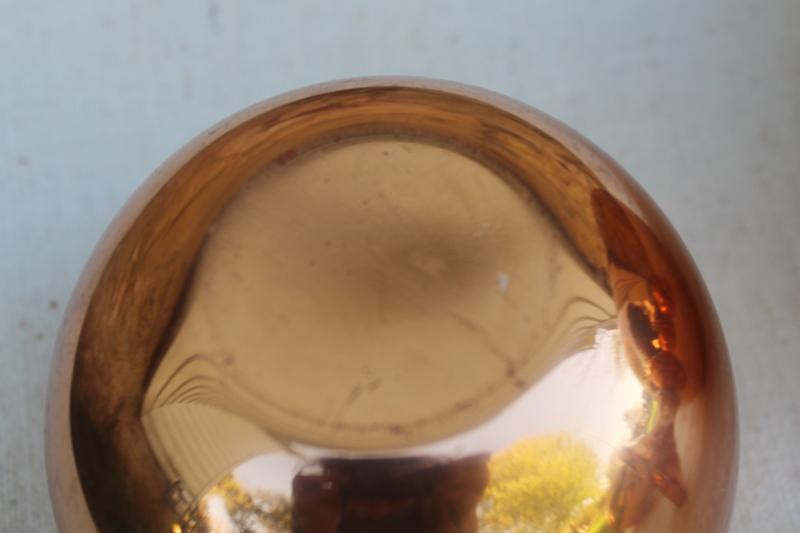 photo of solid copper Jefferson cups & large goblet bowl, vintage punch set #4