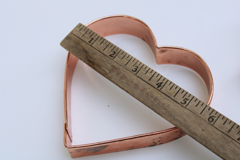 photo of solid copper cookie cutters, large star, heart, gingerbread boy for traditional Christmas baking cookies #2