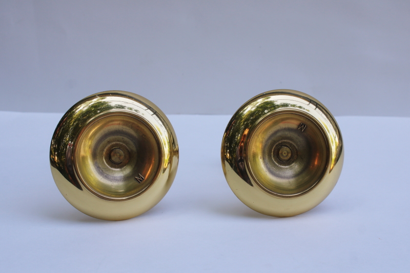 photo of solid polished brass candle holders, pair of vintage candlesticks traditional colonial style  #3
