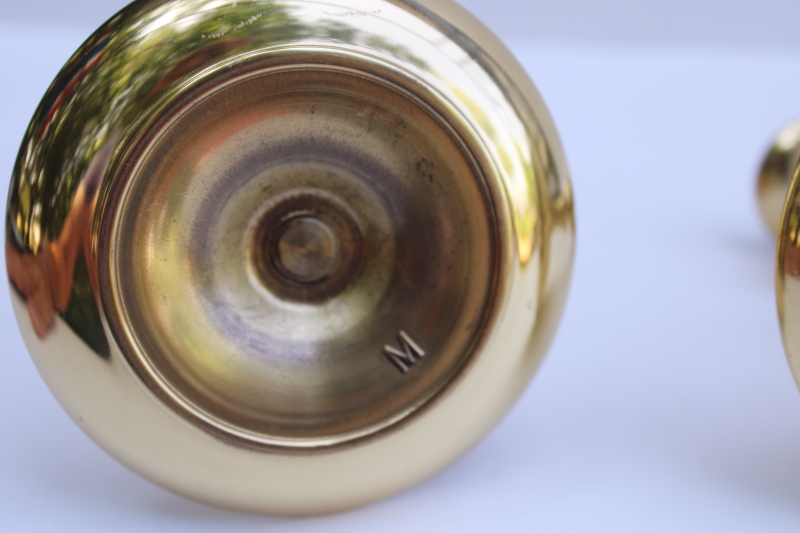 photo of solid polished brass candle holders, pair of vintage candlesticks traditional colonial style  #4