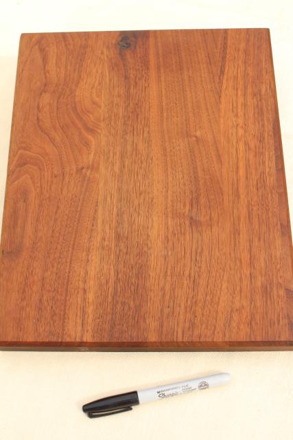 photo of solid walnut wood slab breadboard, cutting board or cheese tray, rustic modern vintage #6