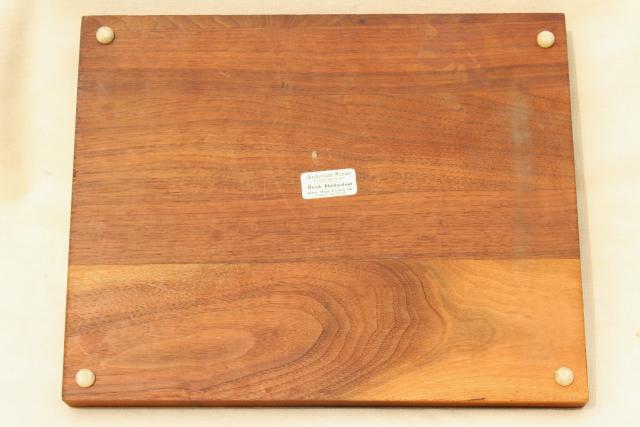 photo of solid walnut wood slab breadboard, cutting board or cheese tray, rustic modern vintage #7