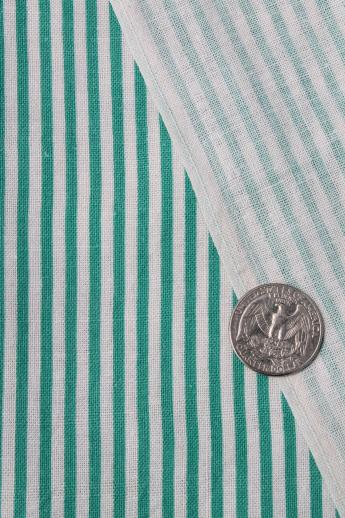 photo of spearmint striped print cotton feed sack, authentic vintage fabric for quilting etc. #2