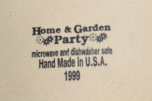 photo of spongeware stoneware pottery pitcher hummingbird heart floral, Home & Garden Party 90s vintage #8