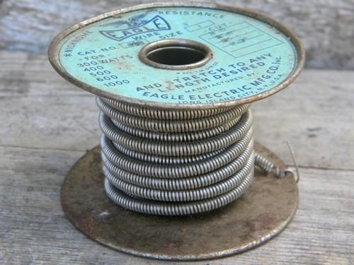 photo of spool of nichrome resistance wire for heating coil restoration parts #1