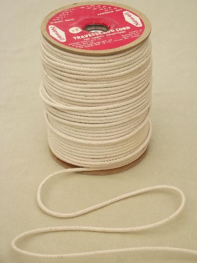photo of spool of vintage cotton cord, new old stock traverse rod drapery cord #1