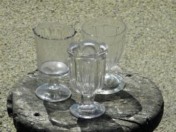 catalog photo of spooners or celery vases, old pressed pattern glass goblets, vintage EAPG