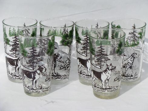 photo of sporting dogs vintage dog breeds drinking glasses, 50s swanky swigs #1