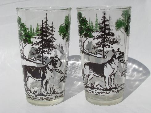 photo of sporting dogs vintage dog breeds drinking glasses, 50s swanky swigs #4