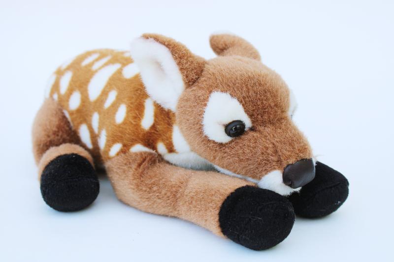 photo of spotted fawn baby deer wildlife stuffed toy animal, Jaag plush label #1