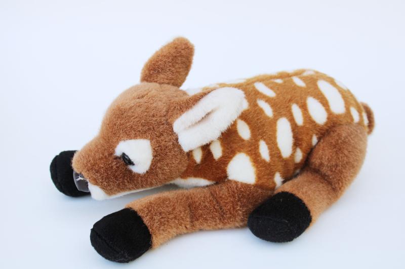 photo of spotted fawn baby deer wildlife stuffed toy animal, Jaag plush label #2