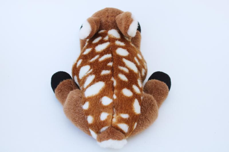 photo of spotted fawn baby deer wildlife stuffed toy animal, Jaag plush label #6