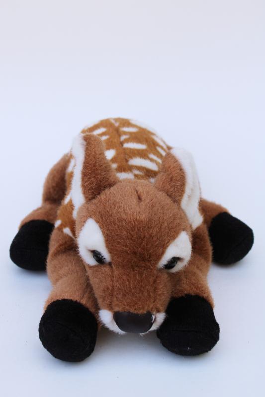 photo of spotted fawn baby deer wildlife stuffed toy animal, Jaag plush label #7