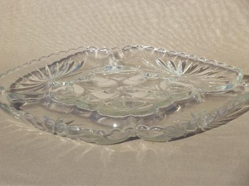 photo of square glass deviled egg plate, vintage Anchor Hocking glass serving tray #1