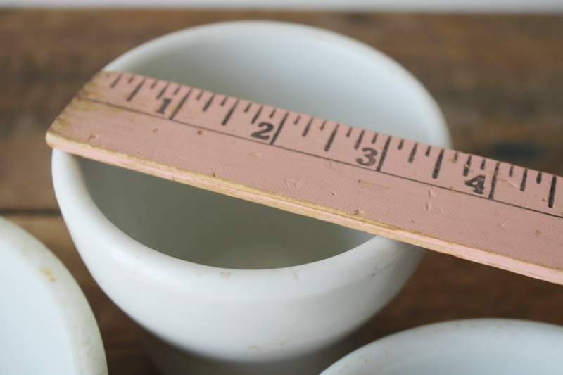 photo of stack of chunky plain white ironstone china bowls, vintage Shenango china  #2