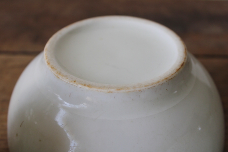 photo of stack of chunky plain white ironstone china bowls, vintage Shenango china  #8