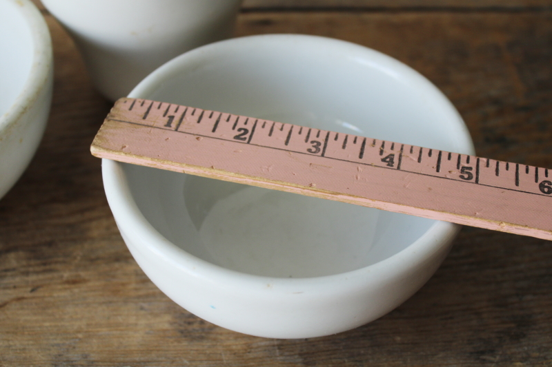 photo of stack of chunky plain white ironstone china bowls, vintage Shenango china  #10
