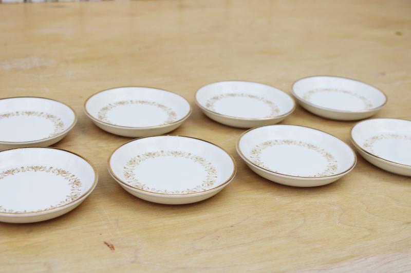 photo of stack of vintage butter pat plates or coasters, Sheffield Imperial Gold china #2