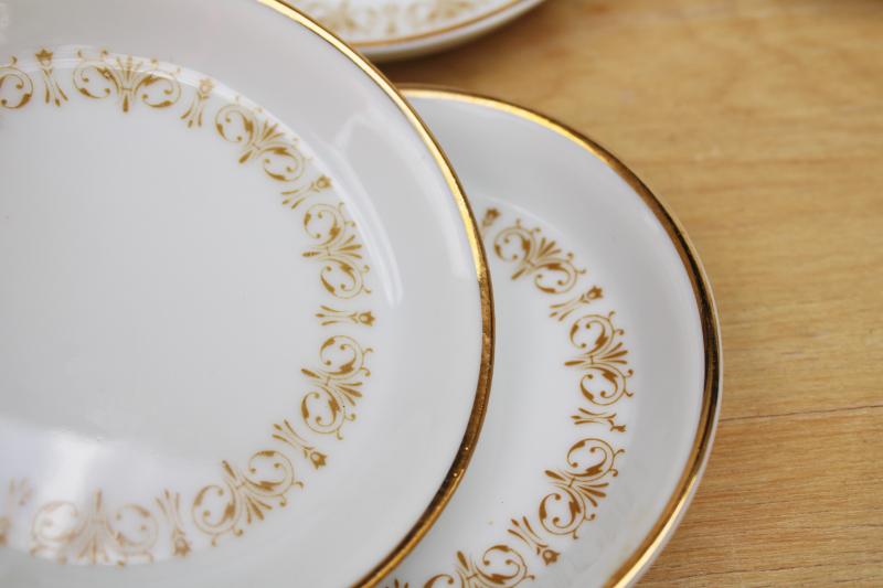 photo of stack of vintage butter pat plates or coasters, Sheffield Imperial Gold china #3