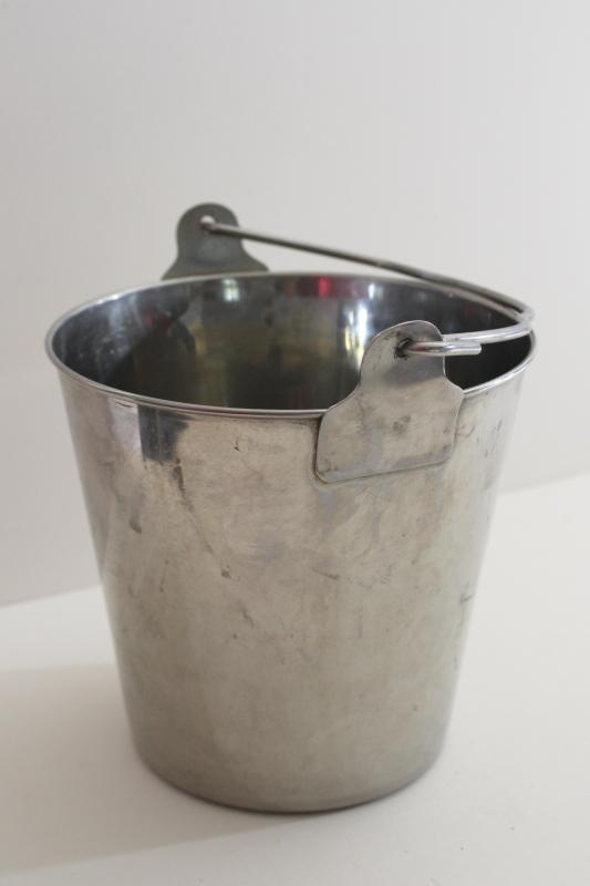 photo of stainless steel goat milking bucket, small pail w/ handle, food grade dairy equipment #3