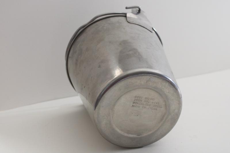 photo of stainless steel goat milking bucket, small pail w/ handle, food grade dairy equipment #4