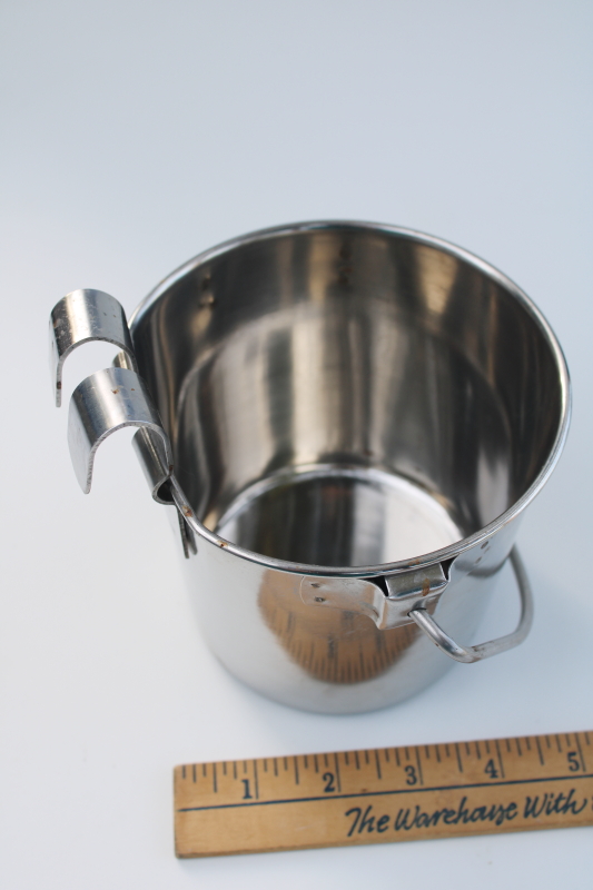 photo of stainless steel goat milking bucket, small pail w/ handle, food grade dairy equipment #3