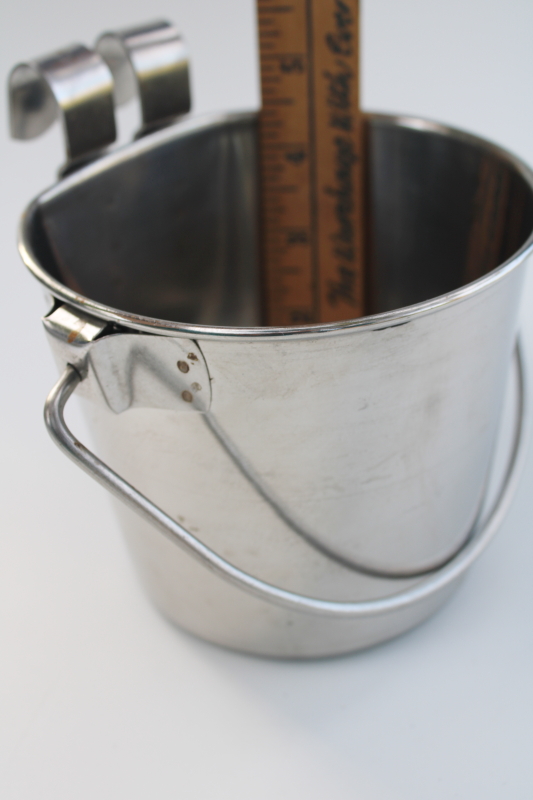 photo of stainless steel goat milking bucket, small pail w/ handle, food grade dairy equipment #6