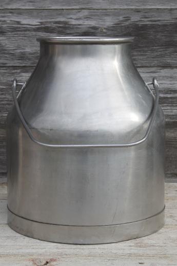 photo of stainless steel milking machine bucket, 5 gallon pail vintage DeLaval milker kettle #4